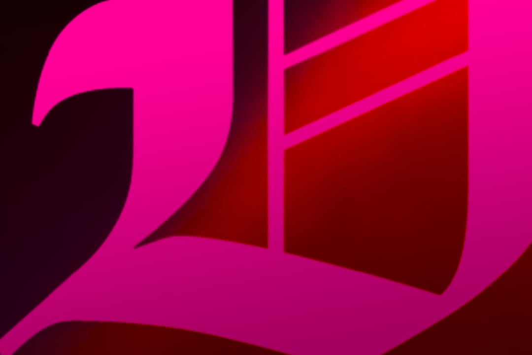 A portion of an uppercase letter D in a blackletter typeface.